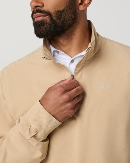 Venture Quarter Zip | Khaki Linen Texture