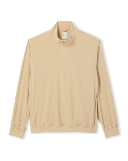 Venture Quarter Zip | Khaki Linen Texture