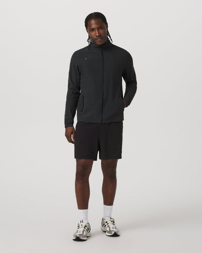 Venture Track Jacket | Black Linen Texture