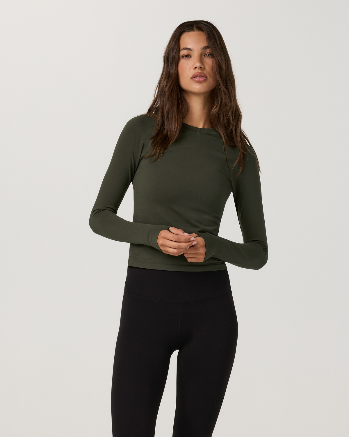 Long Sleeve Surge Seamless Tee | Army