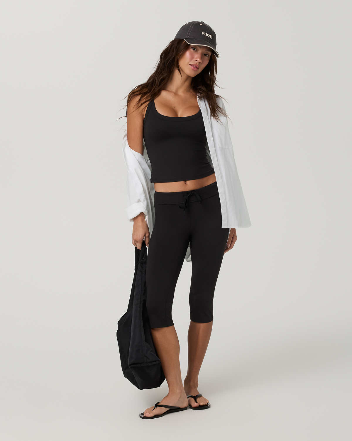 Halo Cross Back Tank | Solid Black