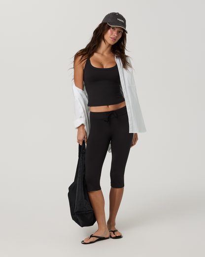 Halo Cross Back Tank | Solid Black