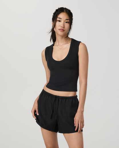 Everyday Cotton Stretch Tank | Black