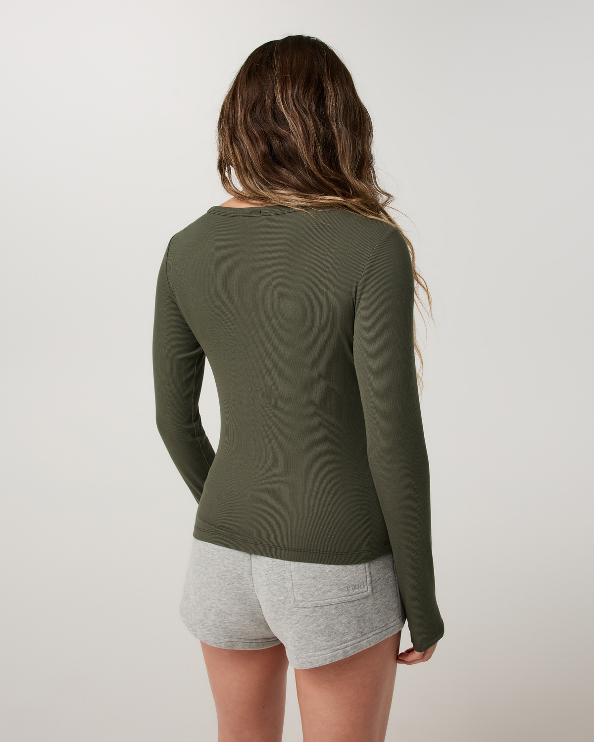 Long Sleeve Pose Subtle Scoop | Army