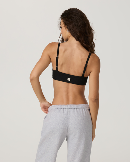 Elevation Square Neck Bra | Black Heather