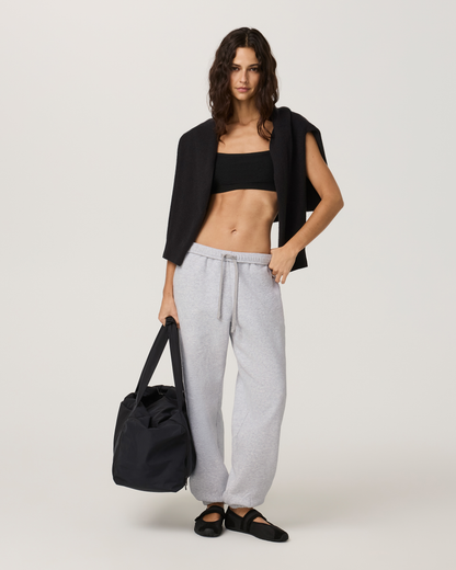 Elevation Square Neck Bra | Black Heather