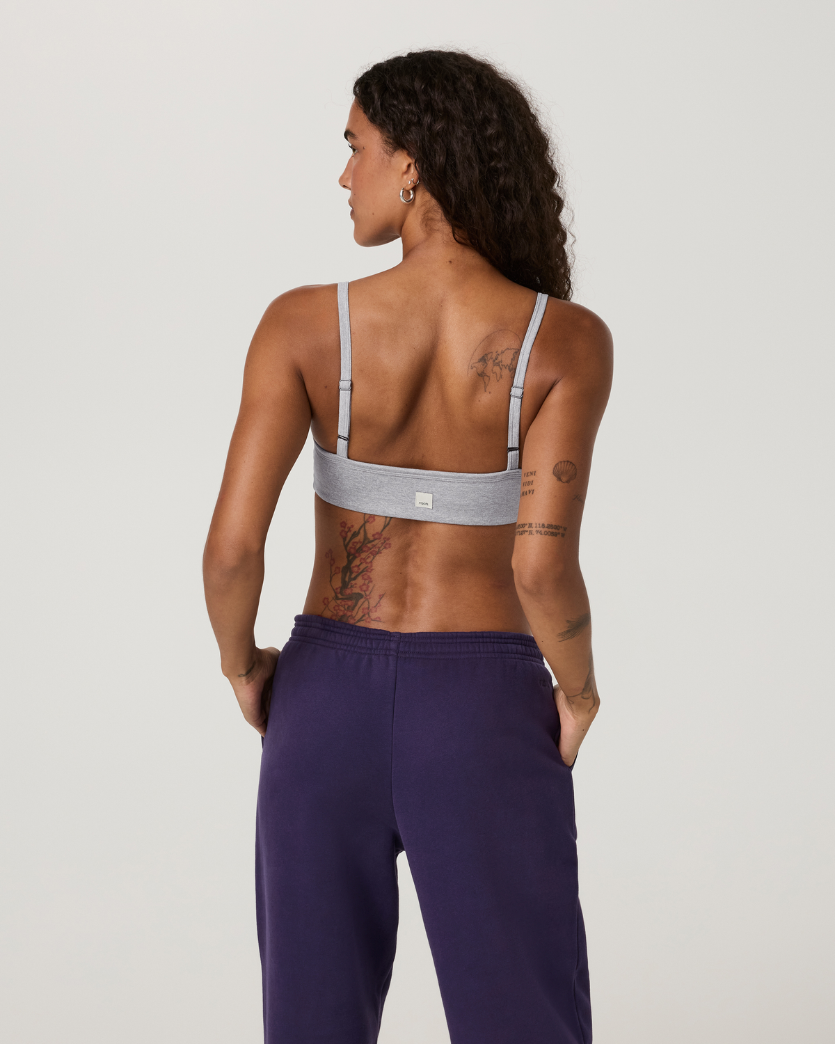 Elevation Square Neck Bra | Light Heather Grey