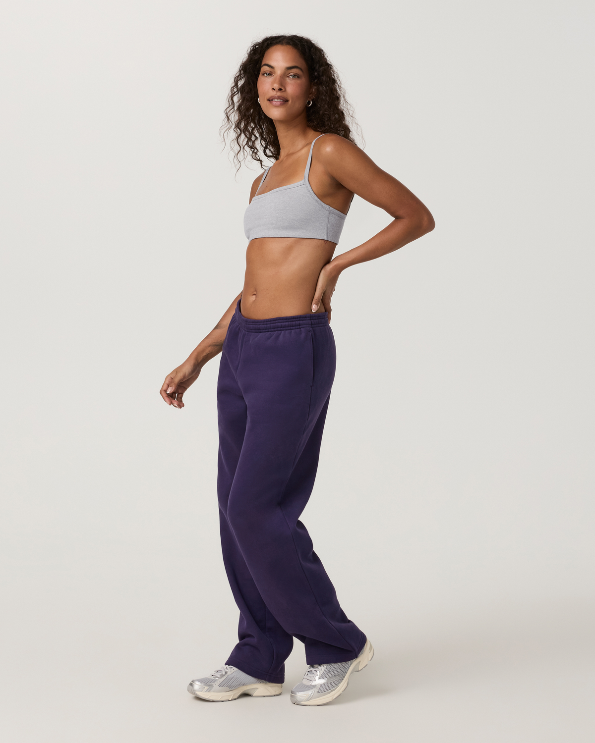 Elevation Square Neck Bra | Light Heather Grey
