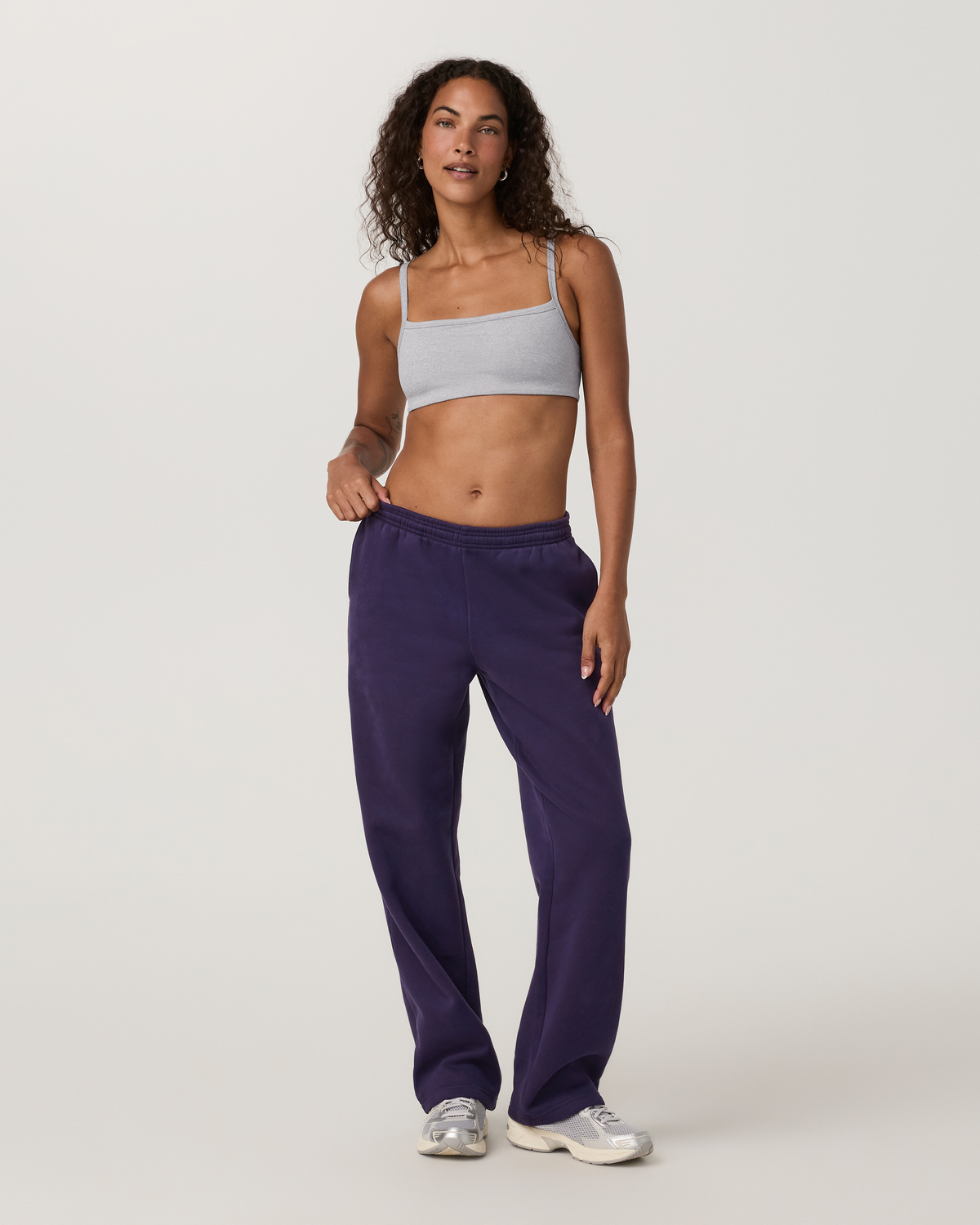 Elevation Square Neck Bra | Light Heather Grey