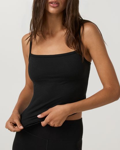 Elevation Square Neck Cami | Black Heather