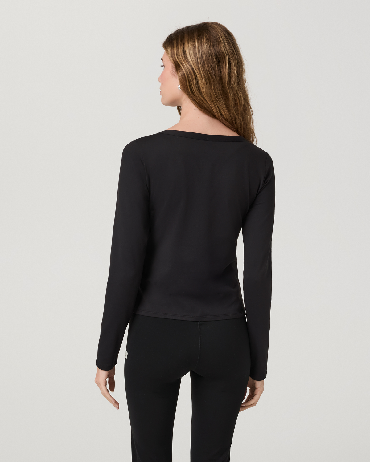 Long Sleeve Halo V-Neck Cardigan | Solid Black