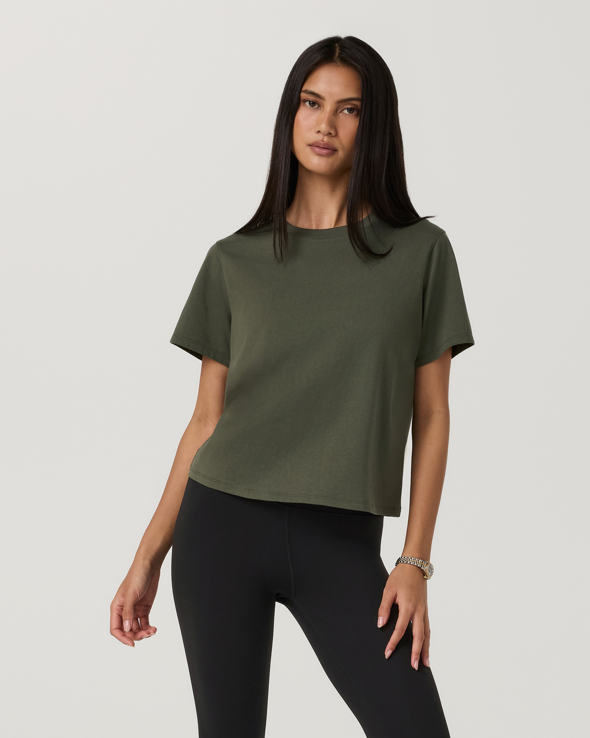 Short Sleeve Heavyweight Cotton Relaxed Tee | Army