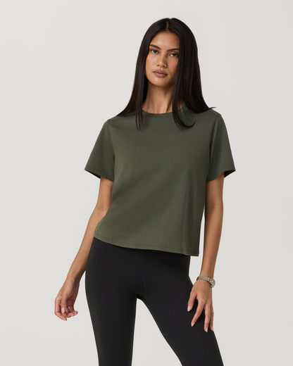 Short Sleeve Heavyweight Cotton Relaxed Tee | Army