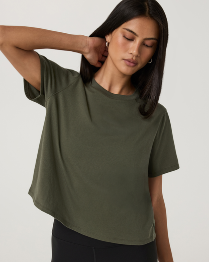Short Sleeve Heavyweight Cotton Relaxed Tee | Army