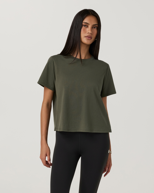 Short Sleeve Heavyweight Cotton Relaxed Tee | Army