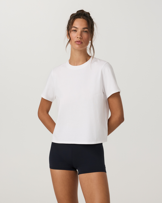 Short Sleeve Heavyweight Cotton Relaxed Tee | White