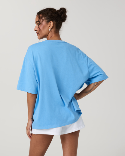 Short Sleeve Heavyweight Oversized Cotton Tee 2.0 | Oasis Blue