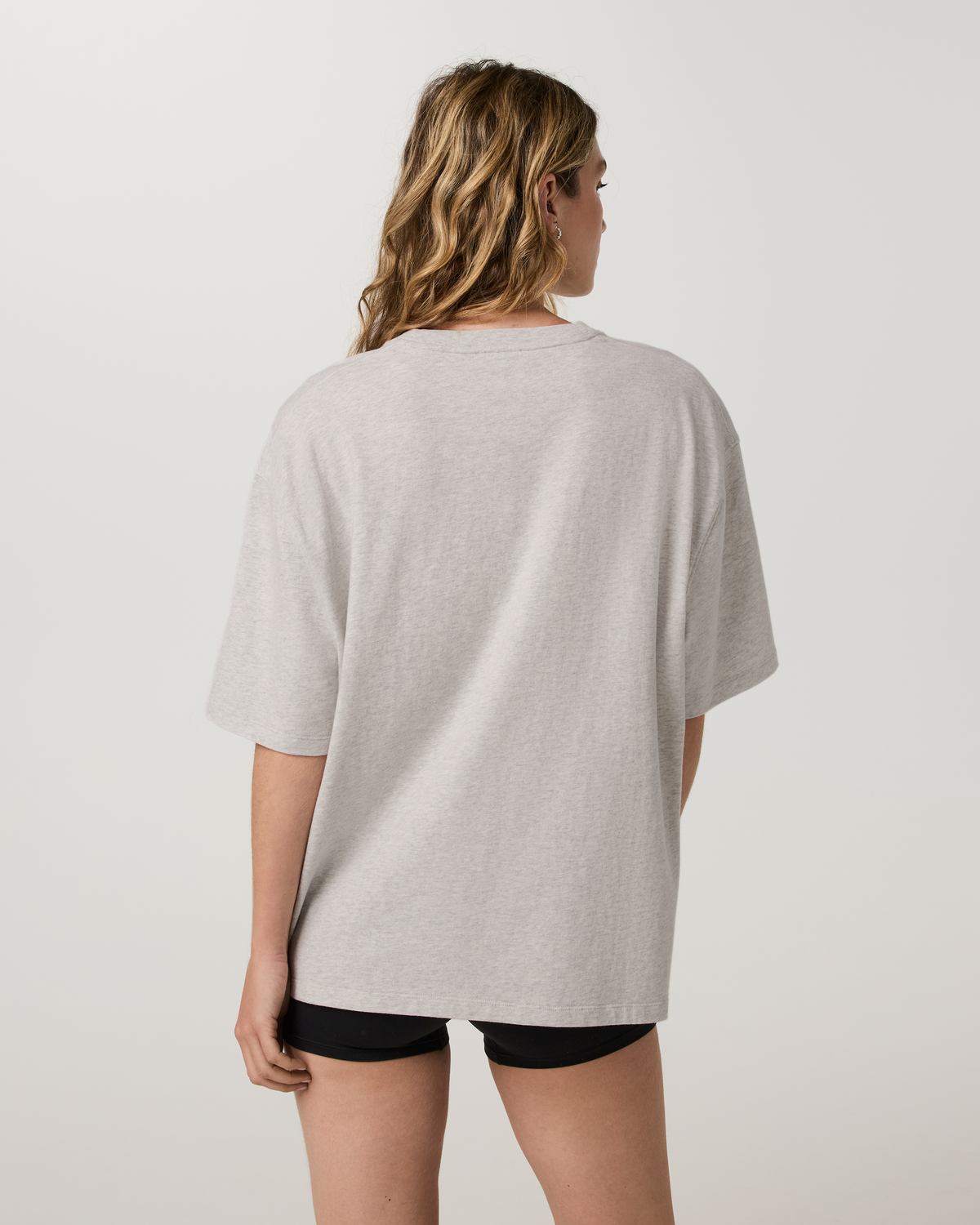 Short Sleeve Heavyweight Oversized Cotton Tee 2.0 | Pale Grey Heather