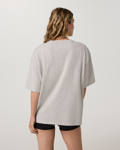 Short Sleeve Heavyweight Oversized Cotton Tee 2.0 | Pale Grey Heather