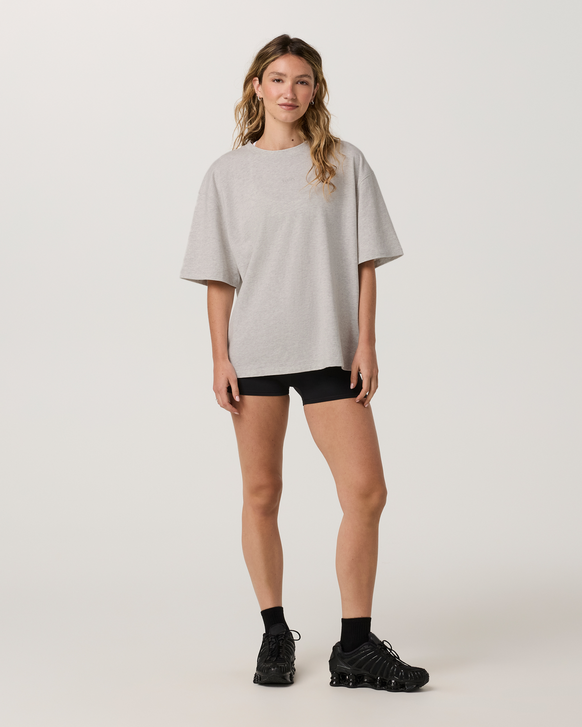 Short Sleeve Heavyweight Oversized Cotton Tee 2.0 | Pale Grey Heather