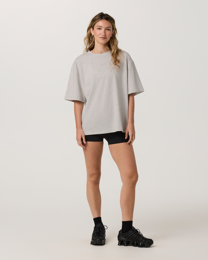 Short Sleeve Heavyweight Oversized Cotton Tee 2.0 | Pale Grey Heather