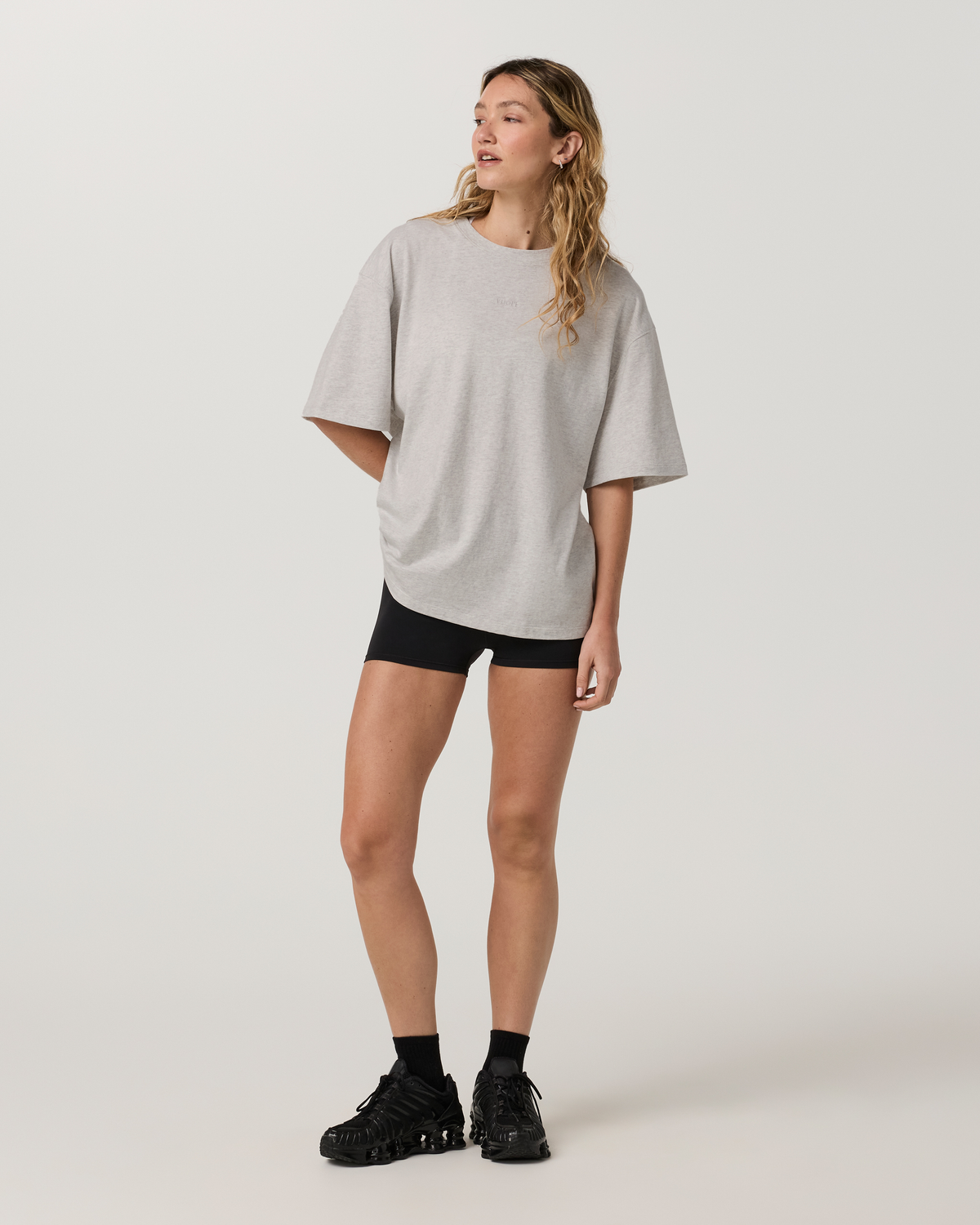 Short Sleeve Heavyweight Oversized Cotton Tee 2.0 | Pale Grey Heather