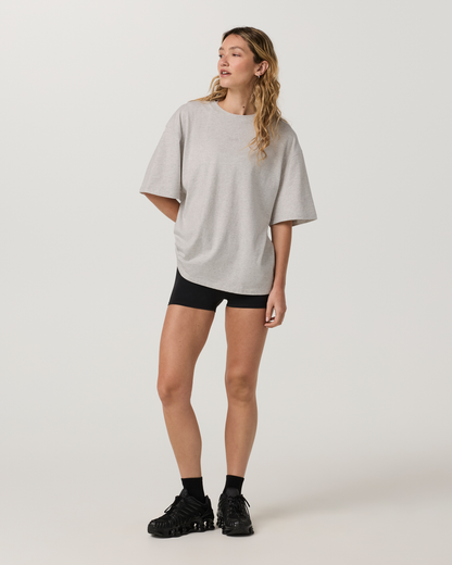 Short Sleeve Heavyweight Oversized Cotton Tee 2.0 | Pale Grey Heather