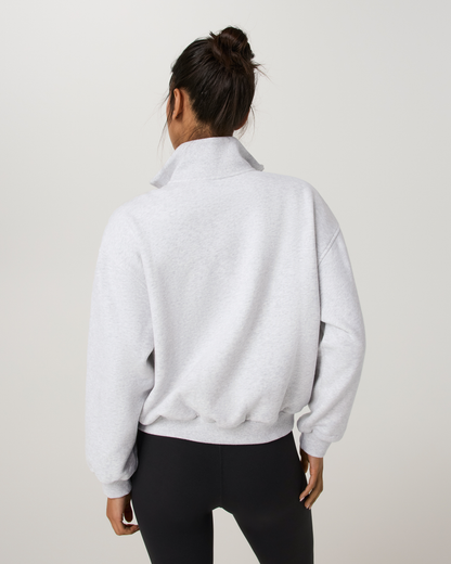 Restore Oversized Half Zip | Pale Grey Heather