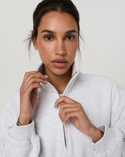 Restore Oversized Half Zip | Pale Grey Heather
