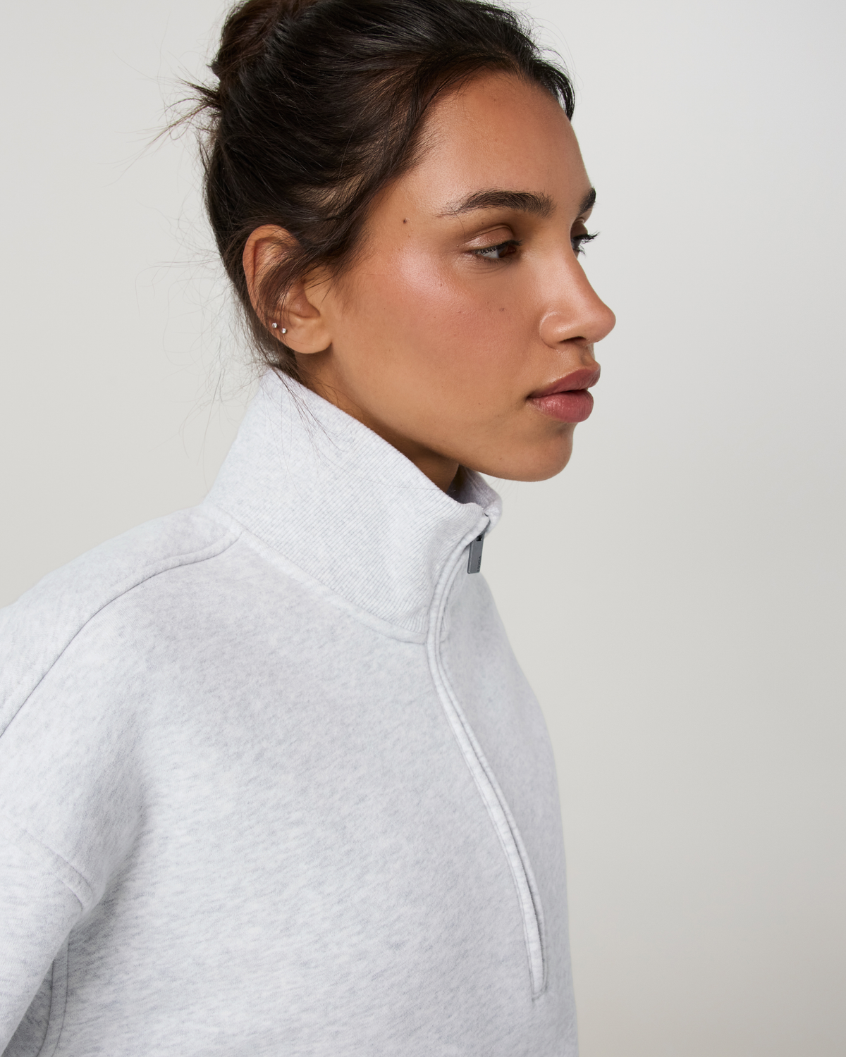 Restore Oversized Half Zip | Pale Grey Heather