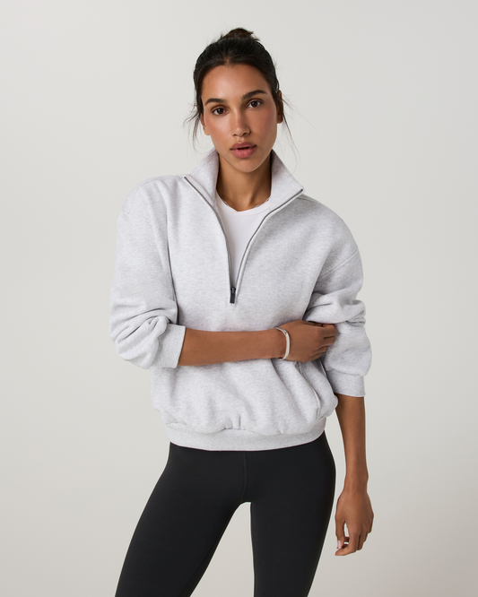 Restore Oversized Half Zip | Pale Grey Heather