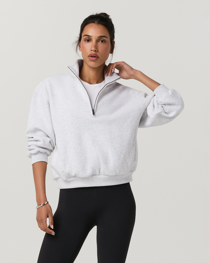 Restore Oversized Half Zip | Pale Grey Heather