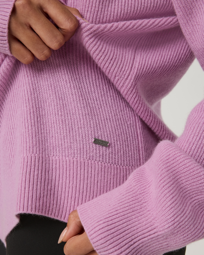 Émilie Cashmere Oversized Rib Crew | Light Bloom
