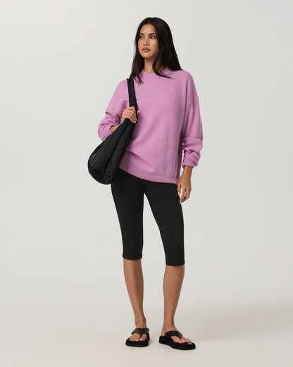Émilie Cashmere Oversized Rib Crew | Light Bloom