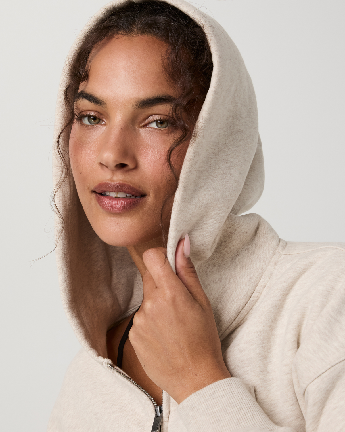 Restore Essential Full Zip Hoodie | Bone Heather