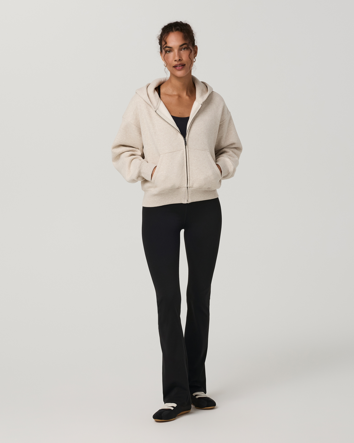 Restore Essential Full Zip Hoodie | Bone Heather