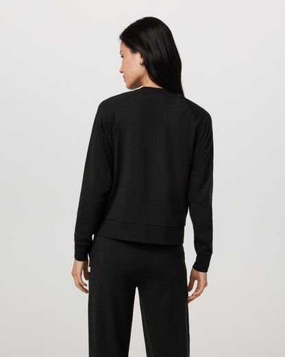 Long Sleeve Halo Crew | Black Heather