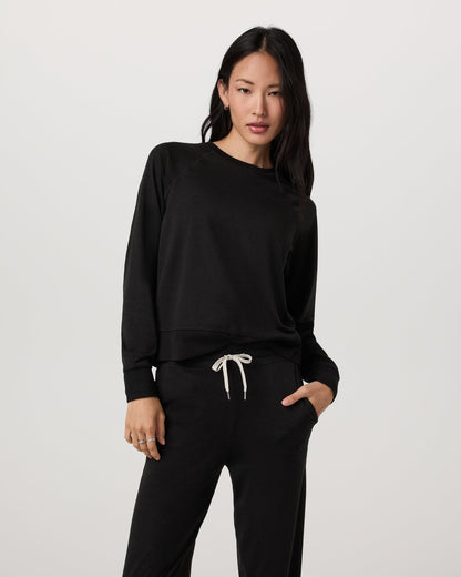 Long Sleeve Halo Crew | Black Heather