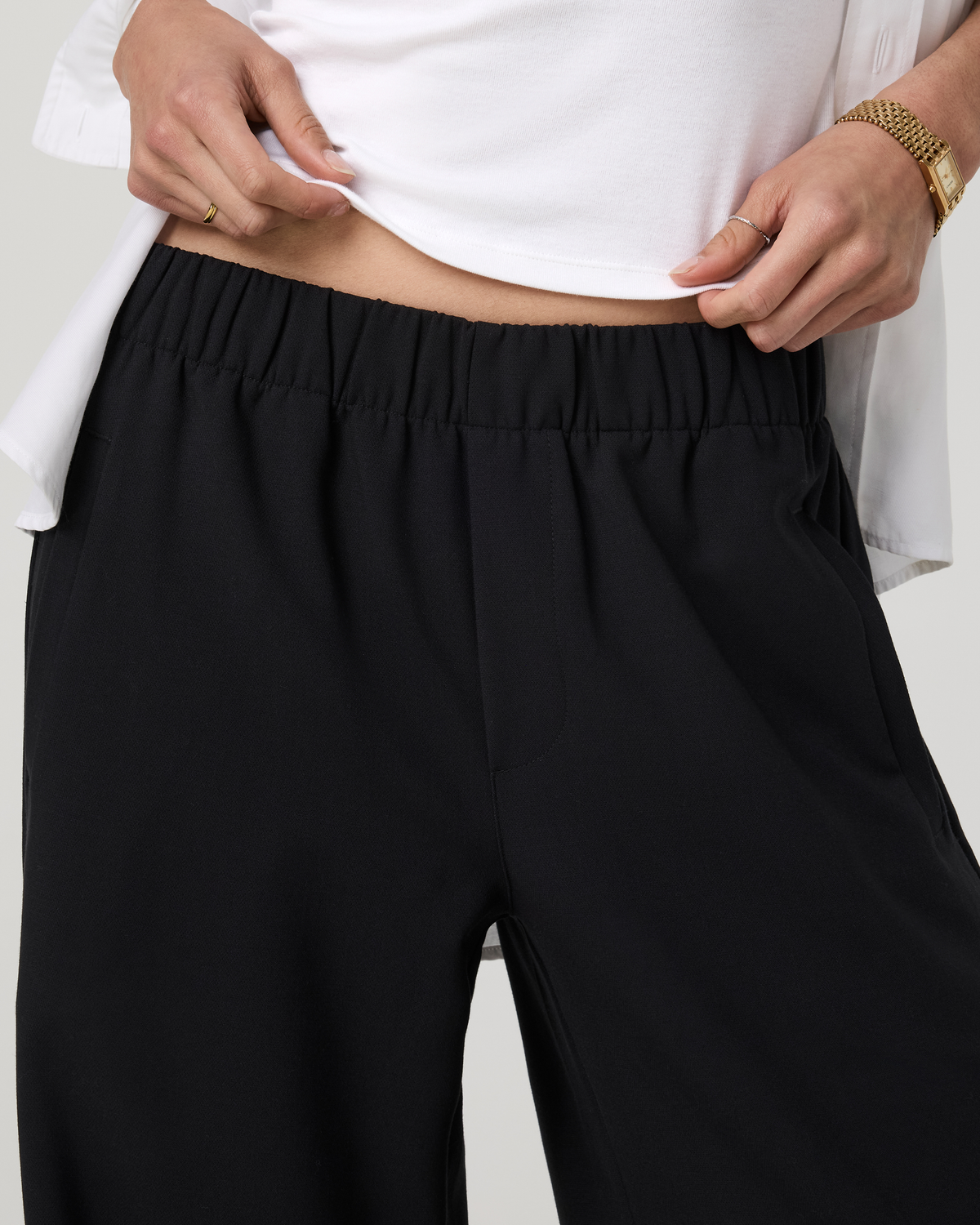 Sander Elastic Waist Trouser | Black