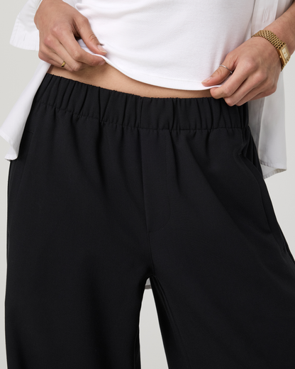 Sander Elastic Waist Trouser - Long | Black