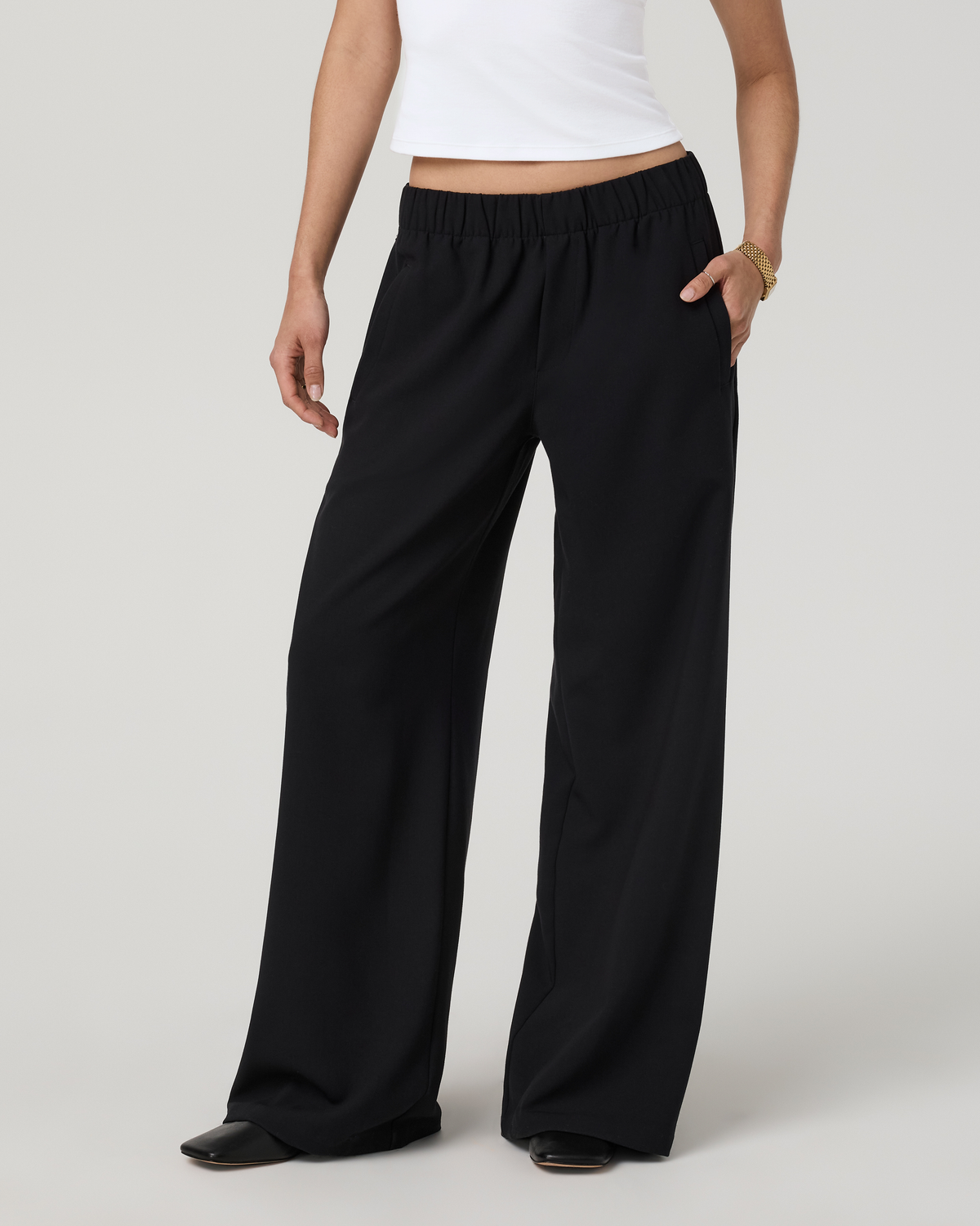 Sander Elastic Waist Trouser - Long | Black