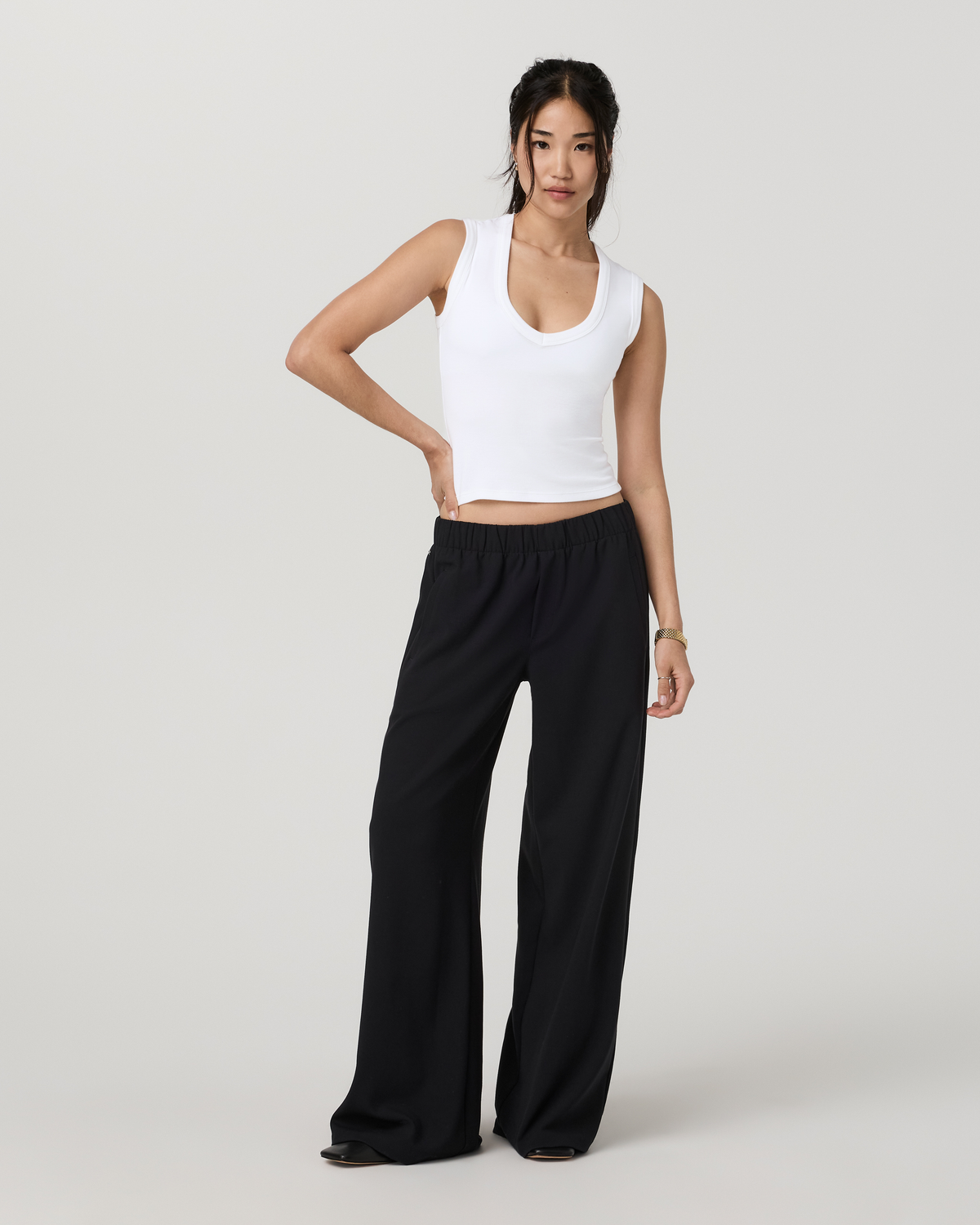 Sander Elastic Waist Trouser - Short | Black