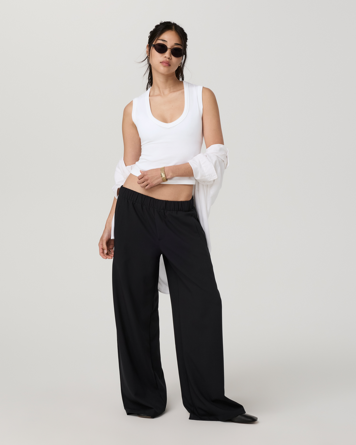 Sander Elastic Waist Trouser | Black