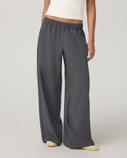 Sander Elastic Waist Trouser | Charcoal Heather