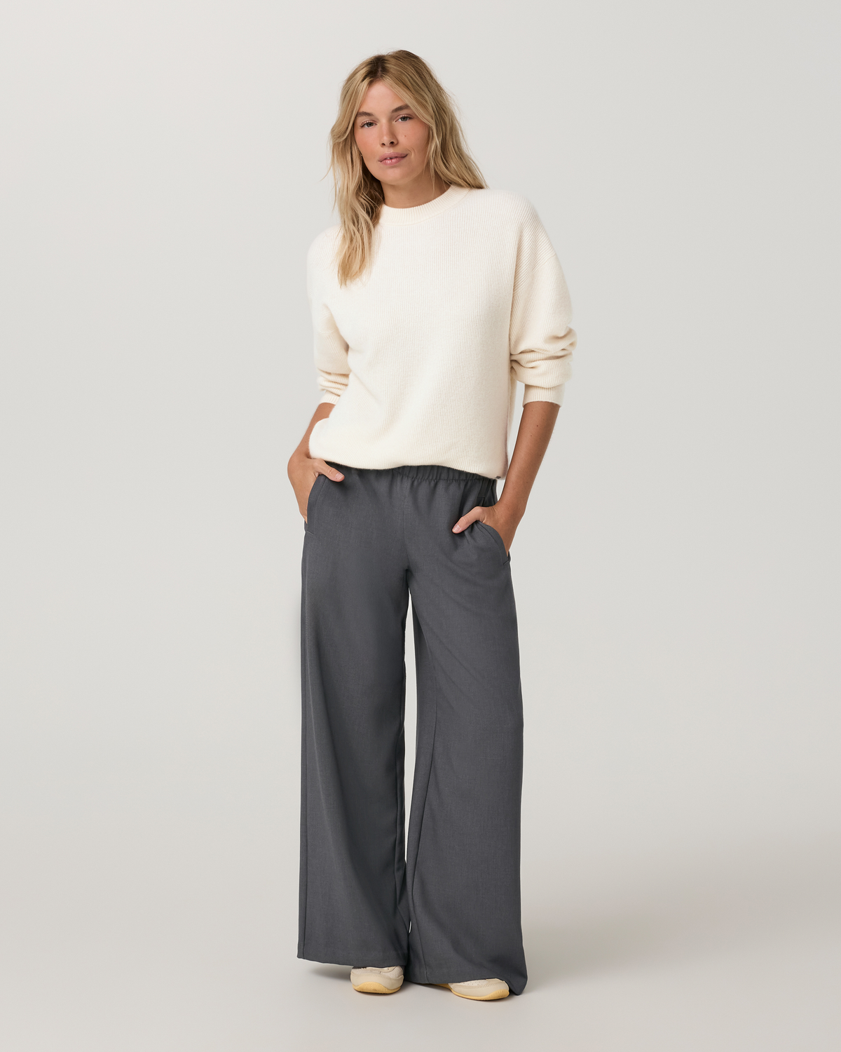 Sander Elastic Waist Trouser | Charcoal Heather