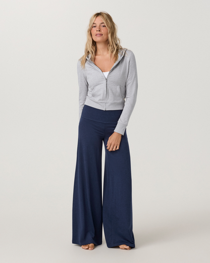 Halo Easy Wideleg Pant - Long | Blue Coast Heather