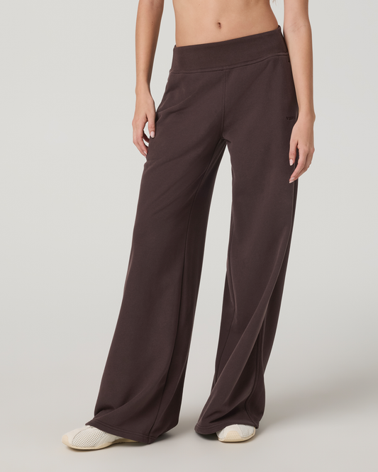 Sedona Midrise Wideleg Sweatpant - Long | French Roast