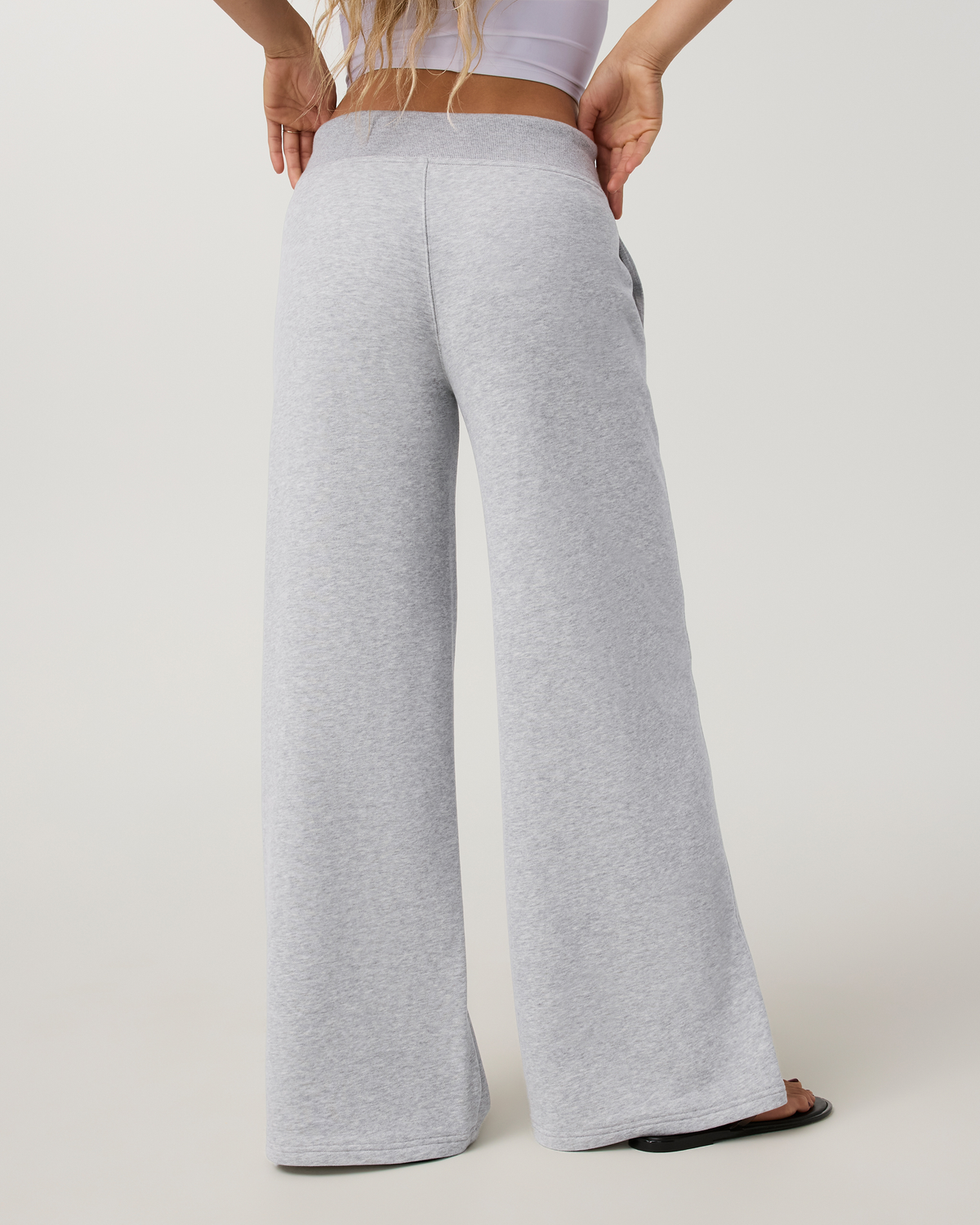 Sedona Midrise Wideleg Sweatpant | Light Heather Grey