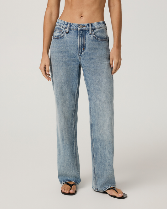 Women's Vuori Vintage Straight Leg Jean 30" | Light Wash Indigo Denim