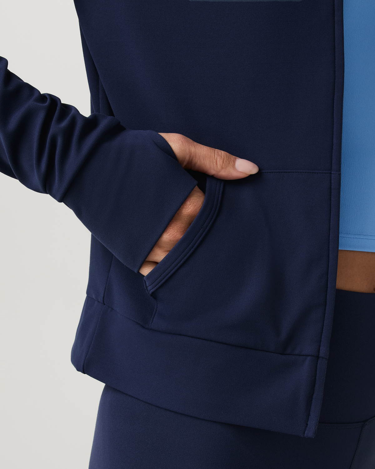 Vuori AllTheFeels™ Mini Full Zip Hoodie | Blue Coast